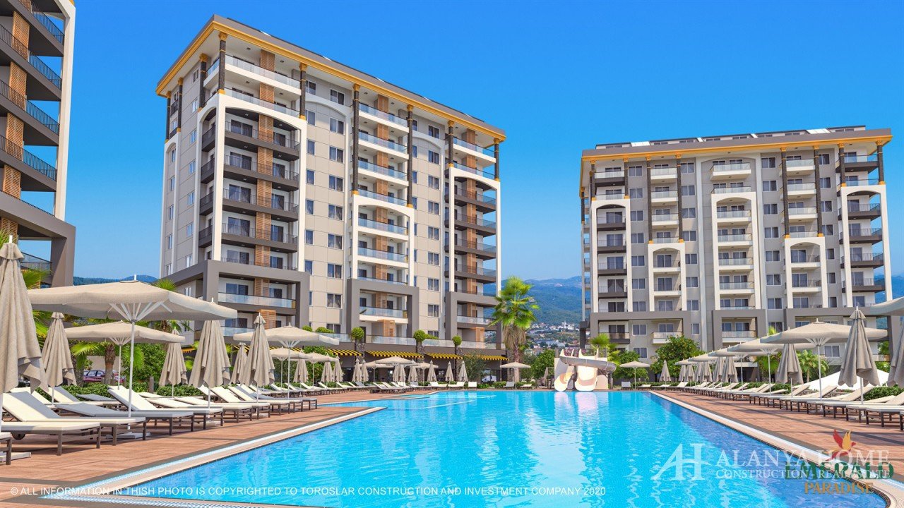 Emerald Paradise Avsallar Alanya Antalya Turkey purchase sale property of a furnished one-bedroom ap